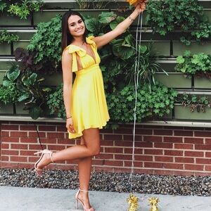 Yellow Tie Strap Dress